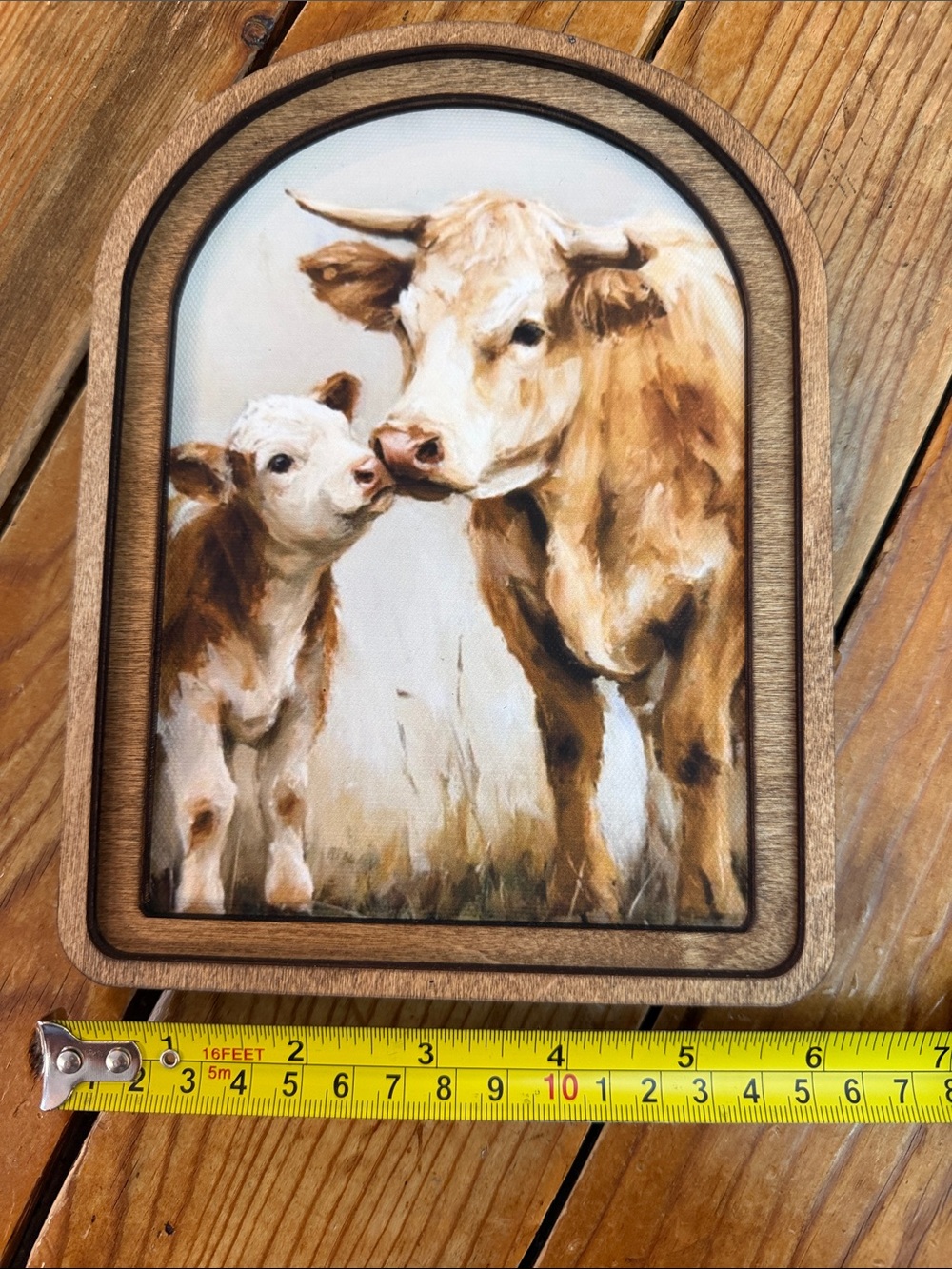 Rustic Cow and Calf Wall Art Plaque - Brown